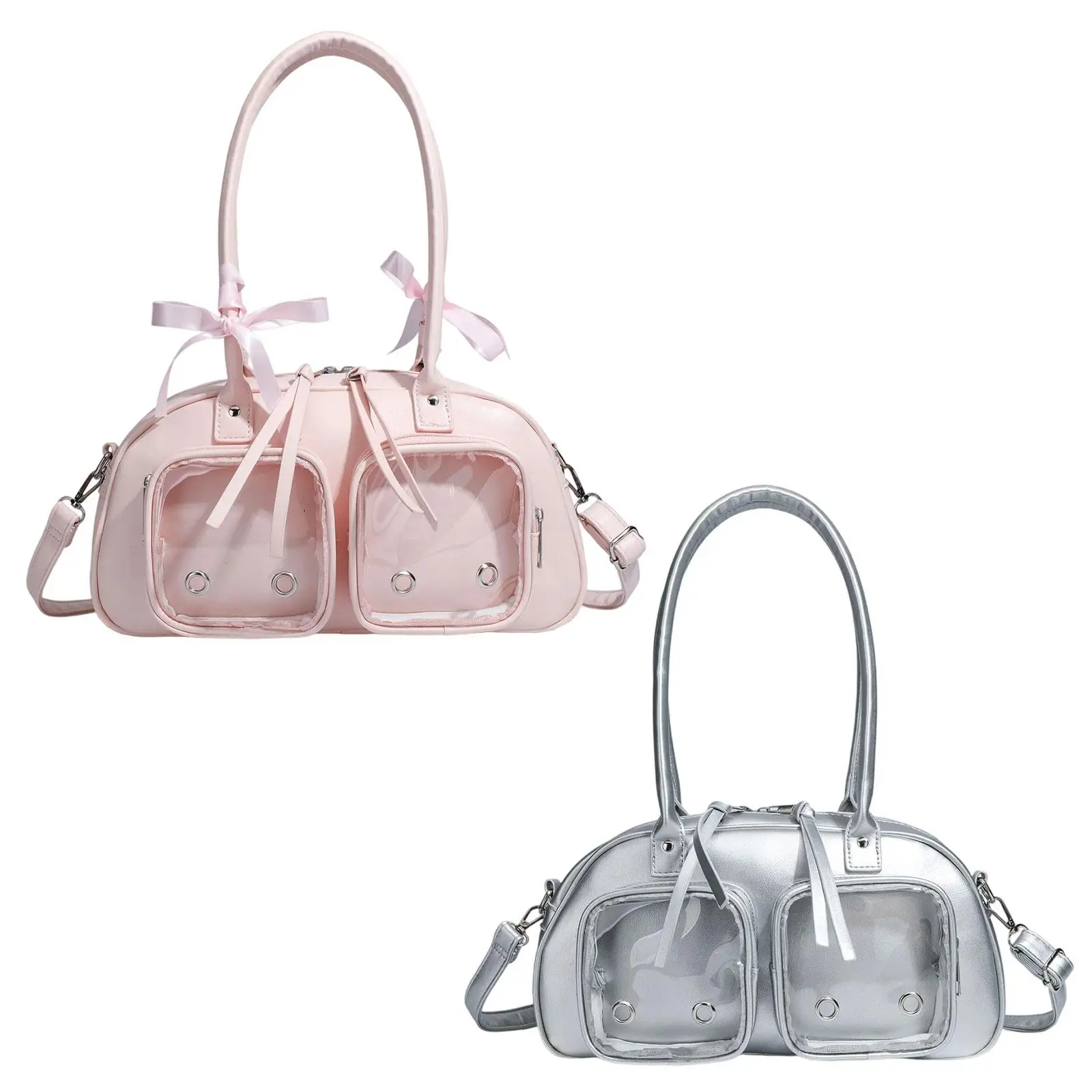 

Women Crossbody Shoulder Bag Solid Color with Zipper Closure Chic PU Leather