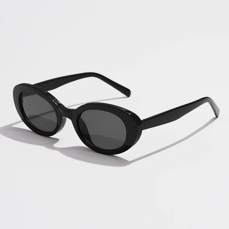 Retro Vintage Ovale Zonnebril Vrouwen Mannen Merk Designer Zonnebril Vrouwelijke Vissen Zwart Frame Lens Brillen Rijden UV400