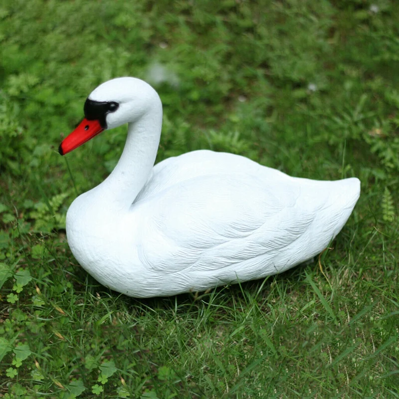 Lifesize White Swan Decoy Pond Decoration Floating Ornamental Garden Scarer