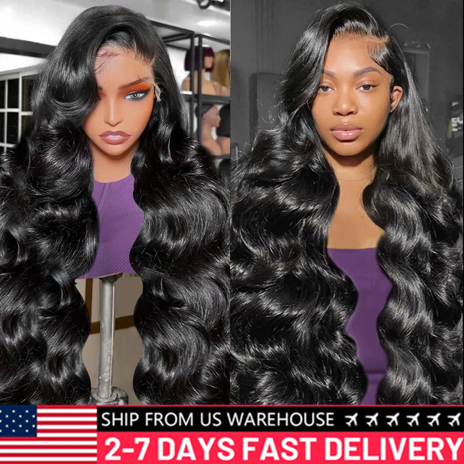 180 gęstość ciała fala 13x6 HD peruki typu Lace Front 30 32 Cal 13x4 koronkowa peruka z przodu ludzkich włosów 6x4 bezklejowa peruka dla kobiet Bling Hair