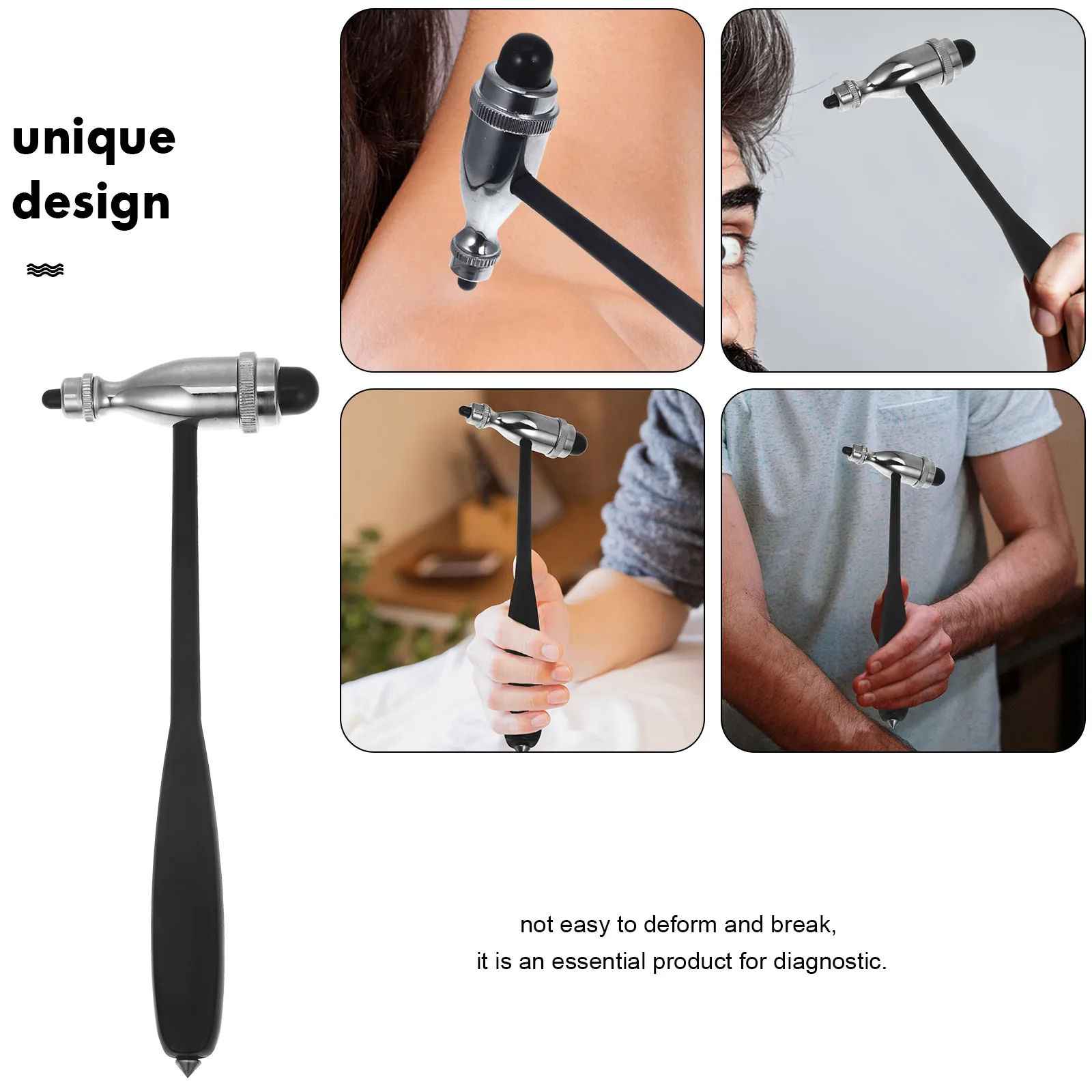 

Portable Percussion Hammer for Medical Diagnosis Multi-Use Neurological Test Hammer with Comfortable Handle Clinic Hospital