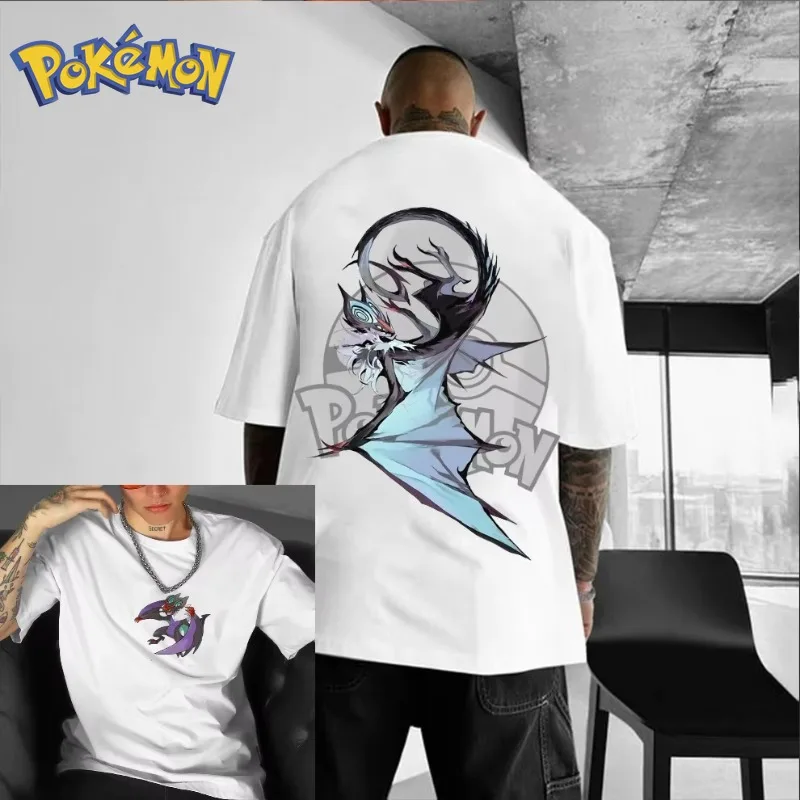 Camiseta con estampado de Pokémon Handheld Game Noivern, novedad de verano para hombres y mujeres, Top de manga corta informal holgado Y2K Harajuku