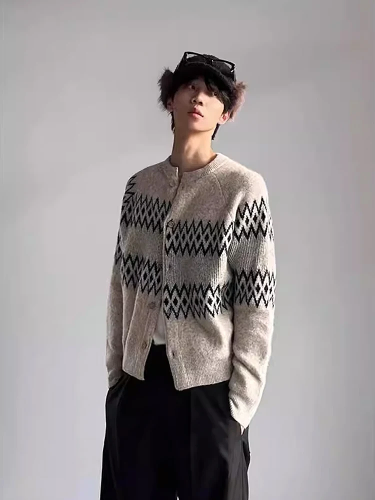 الرجال سترة مشغولة من الصوف سترة مزيج خارج مجموعة جزيرة أران التطريز عادية فضفاضة تناسب طويلة Sve جولة Ne تريكو #2