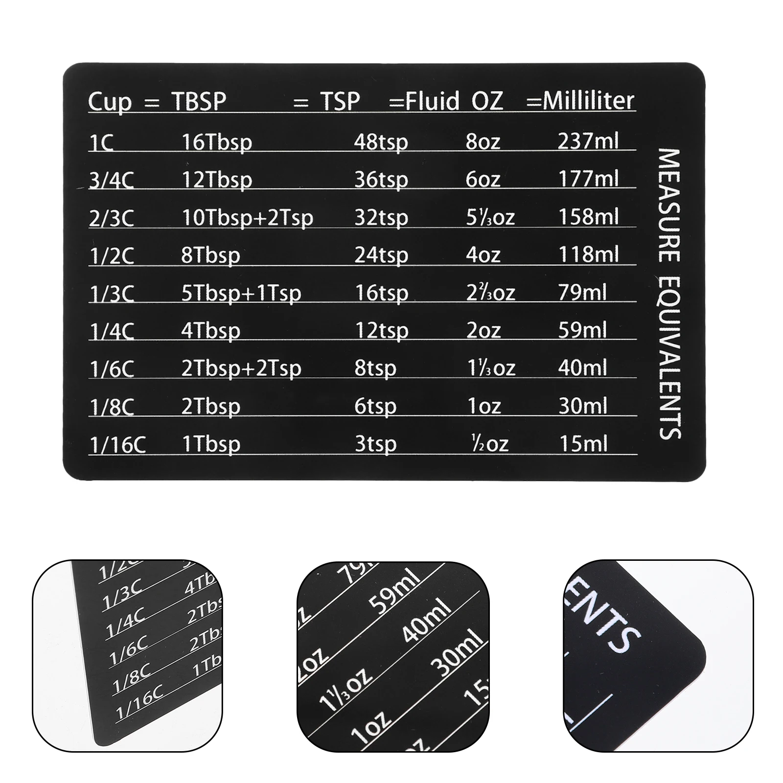 

PVC Magnetic Measuring Cups Spoons Engraved Conversion Chart Kitchen Fridge Easy Read Measurement Sizes Lightweight Compact