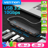 Vention Usb Hub 4 Port ABS Hub USB 3.2 10Gbps for Laptop Multi Splitter Adapter For Xiaomi Macbook PC Computer Accessories