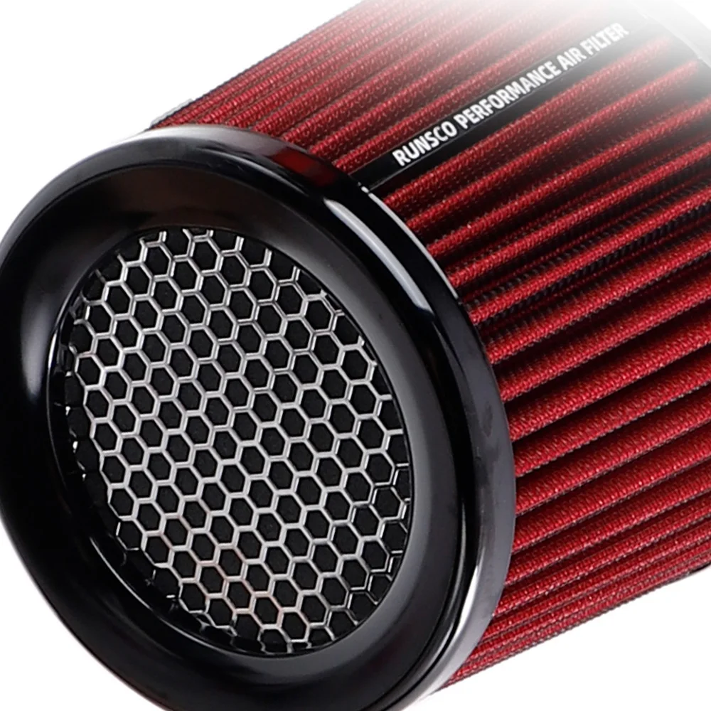 76MM 89MM 101MM High Flow Cold Cone Air Intake Filter 2.5inch 3inch 3.5inch Universal Car Air Filter Modification for Race Car