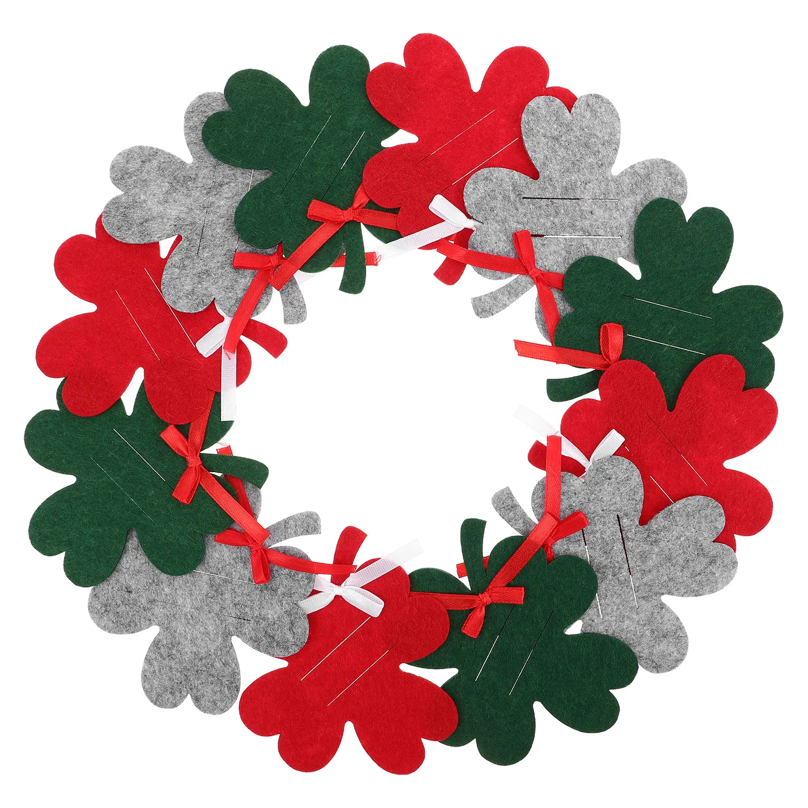 

12 Pcs Decorations Christmas Four-leaf Clover Money Clip Man Felt Cloth Xmas Cash Holder