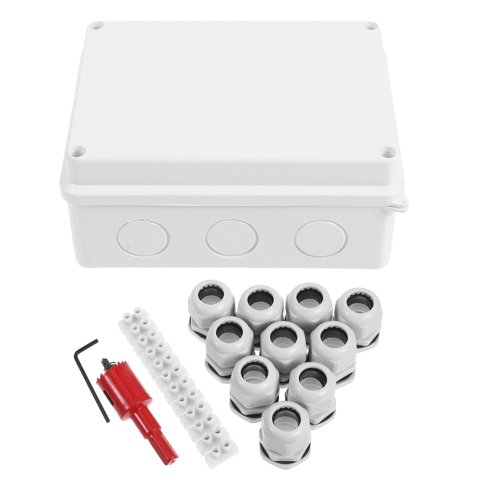

Waterproof Junction Box Cords Sealed Connector Terminal Wire Electrical Boxes White PP ABS Plastic Outdoor Indoor Wiring Case