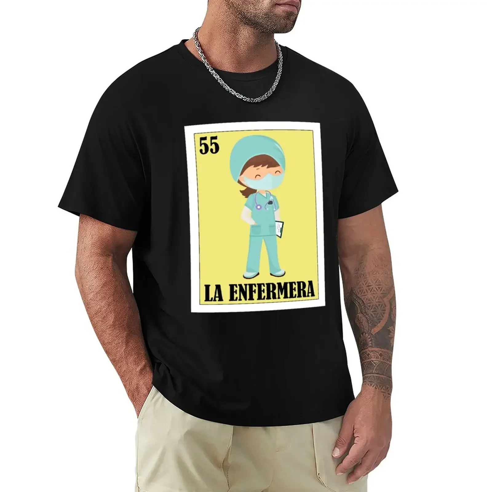 Mexican Loteria - La Enfermera - Loteria Mexicana- Regalo para Enfermera T-Shirt korean fashion plain luxury clothes men