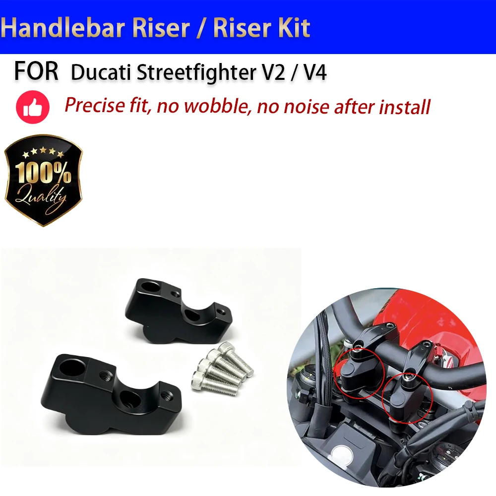 For Ducati Streetfighter V2 V4 Handlebar Riser Spacers Elevador Manillar Moto Accesorios Moto