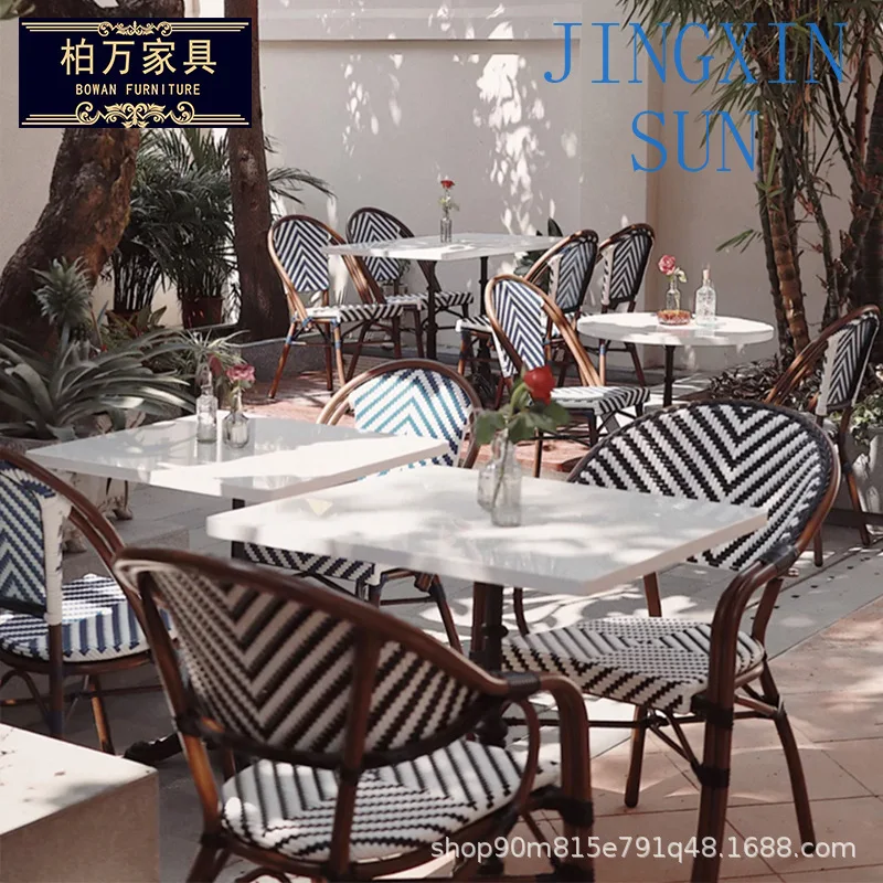 Outdoor Tables And Chairs Courtyard Garden Bed And Breakfast Rattan Chairs Outdoor Waterproof Sun Protection Leisure Combination