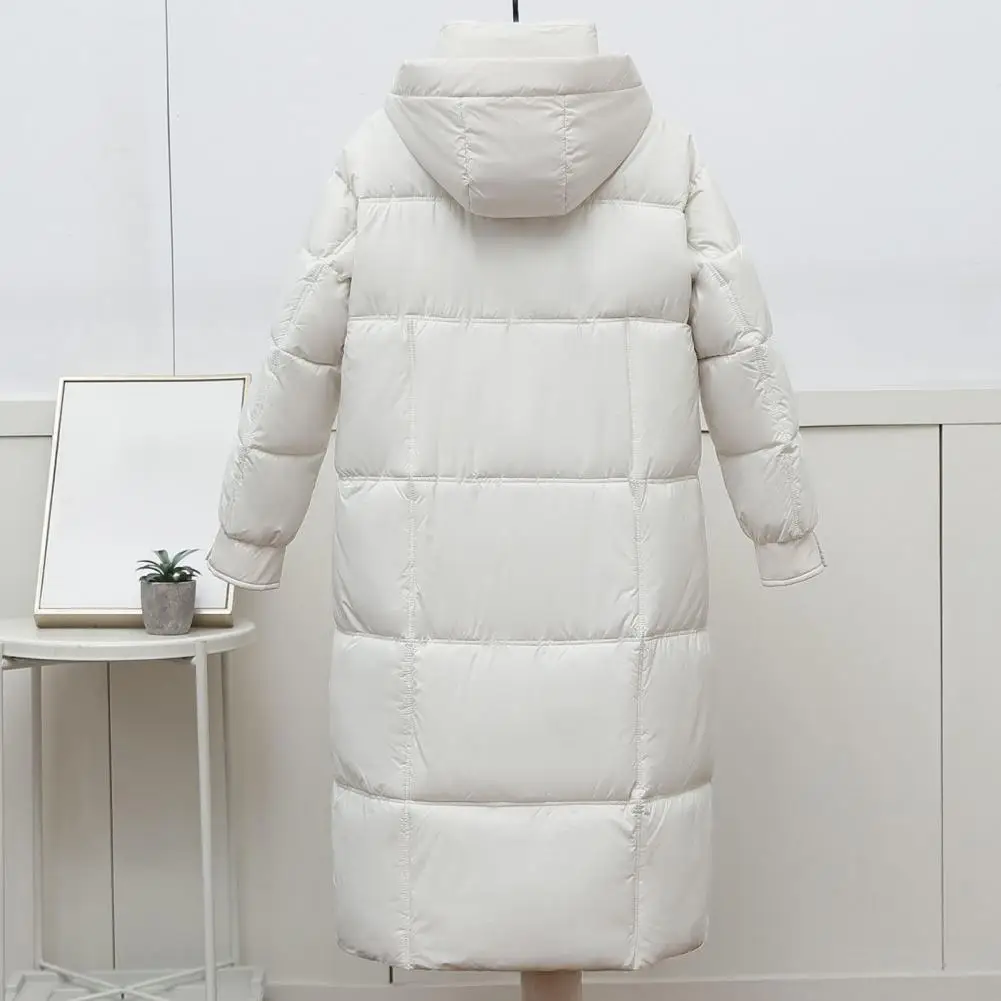 Parkas largas rosas cálidas con capucha para invierno, Chaqueta de algodón coreano acolchada a prueba de viento, abrigo informal para la nieve, chaquetas nuevas para mujer