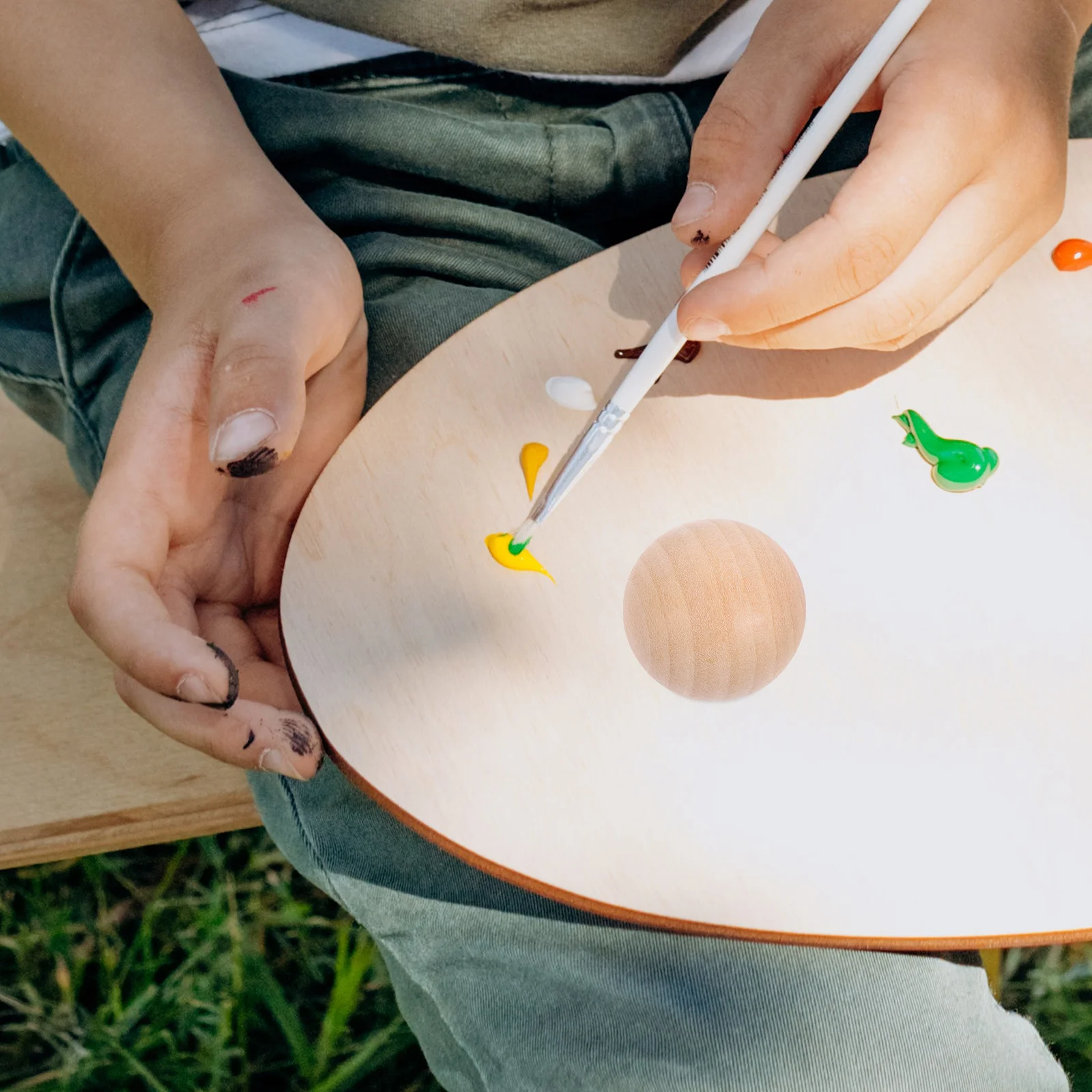 

30 шт. 30 мм круглые бусины из цельного лотоса с гладкой поверхностью DIY ювелирные изделия браслет кулон аксессуары для рукоделия креативная живопись «сделай сам»