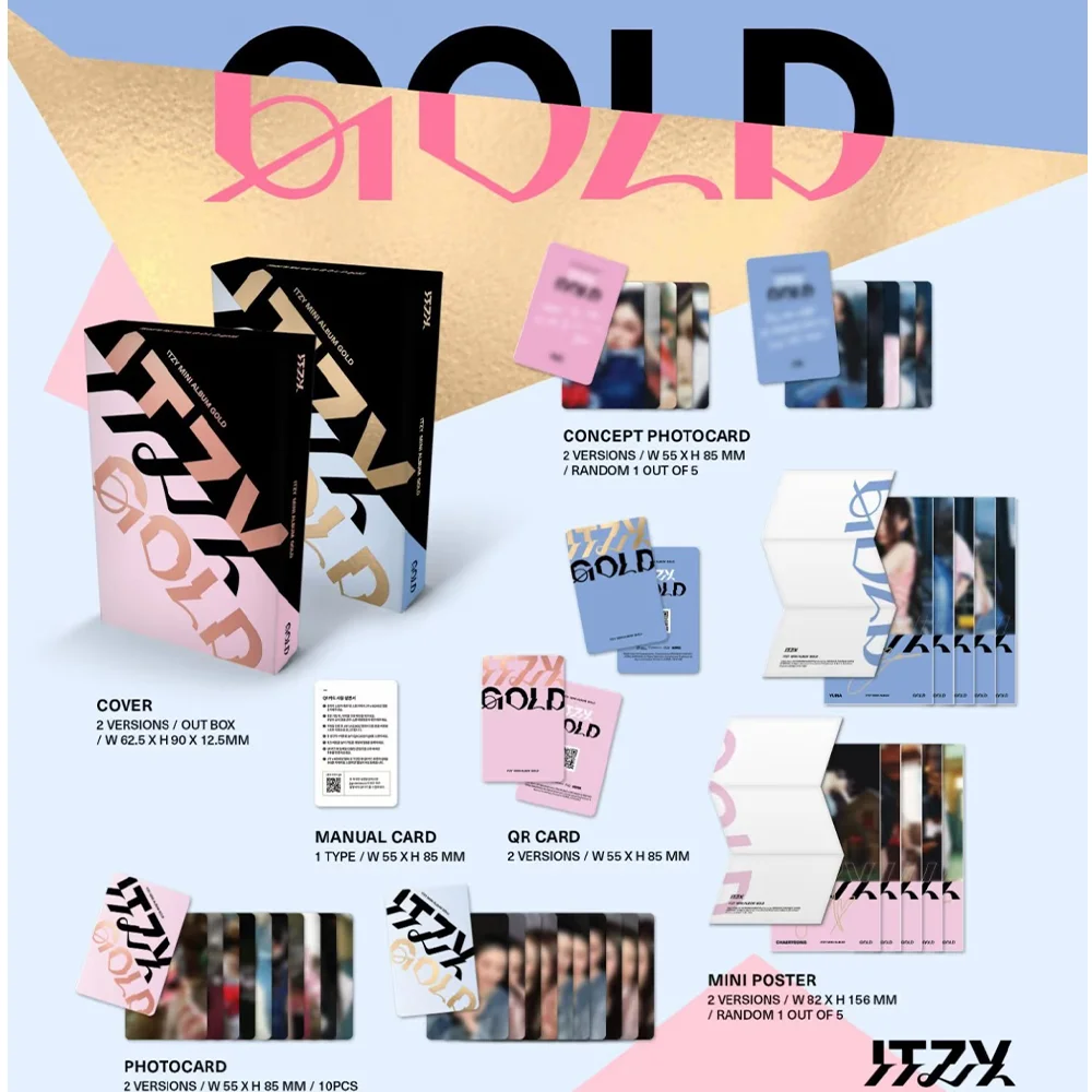 Kpop ITZY GOLD Альбом Фотокарточки NEMO PINK VER ALBUM INCLUSIONS Ryujin Yeji Lia Фотокарточки Chaeryeong Yuna Fans Collection