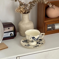 1Set Simple Floral Ceramic Coffee Cup and Saucer, High-End Accessible Luxury Cup and Saucer, Home Commercial Office Afternoon Tea Matchinging Goodies, Suitable for Home Decoration, Family Party, Afternoon Tea Coffee Cake, Restaurant Cafe Latte Latte Art Cup, Gift Giving