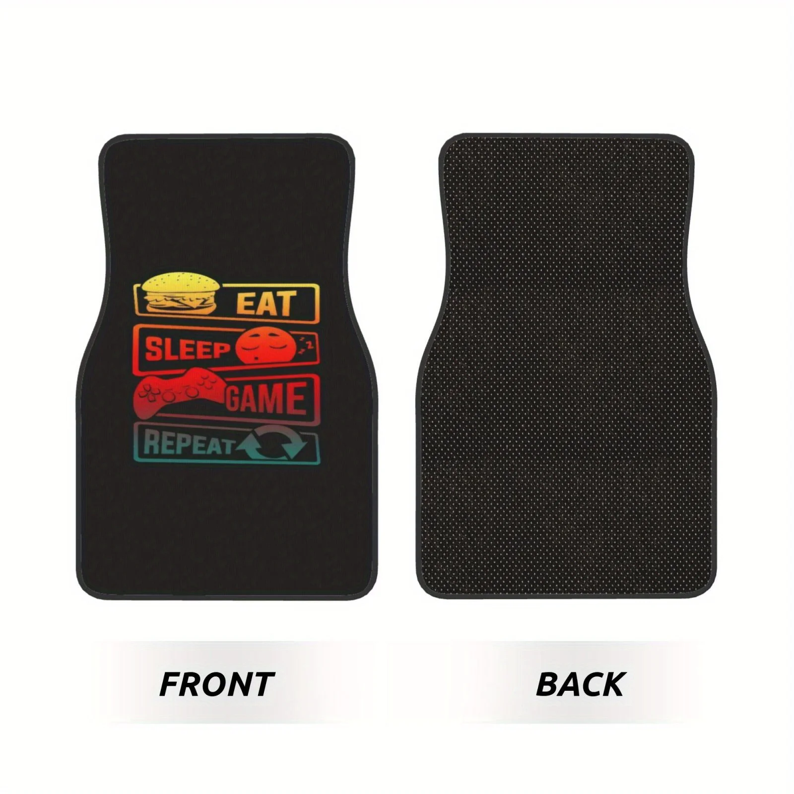 4pcs Car Floor Mats With Personalized Designs. Stylish And Classic Shapes, Perfect For Car Modifications. Suitable For Car Inter