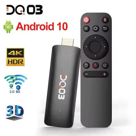 DQ03 Mini TV Stick Android 10 Quad Core ARM Cortex A53 2GB 16GB Support 4K H.265 2.4G&amp;5.8G Wifi Streaming Smart TV Box 1GB 8GB