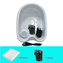 Ion Cleanse Detox Foot Spa With Plastic Foot Tub Foot Bath Detox Hydrotherapy Device Ionic Detox Machine Add 80 pcs Basin Liners