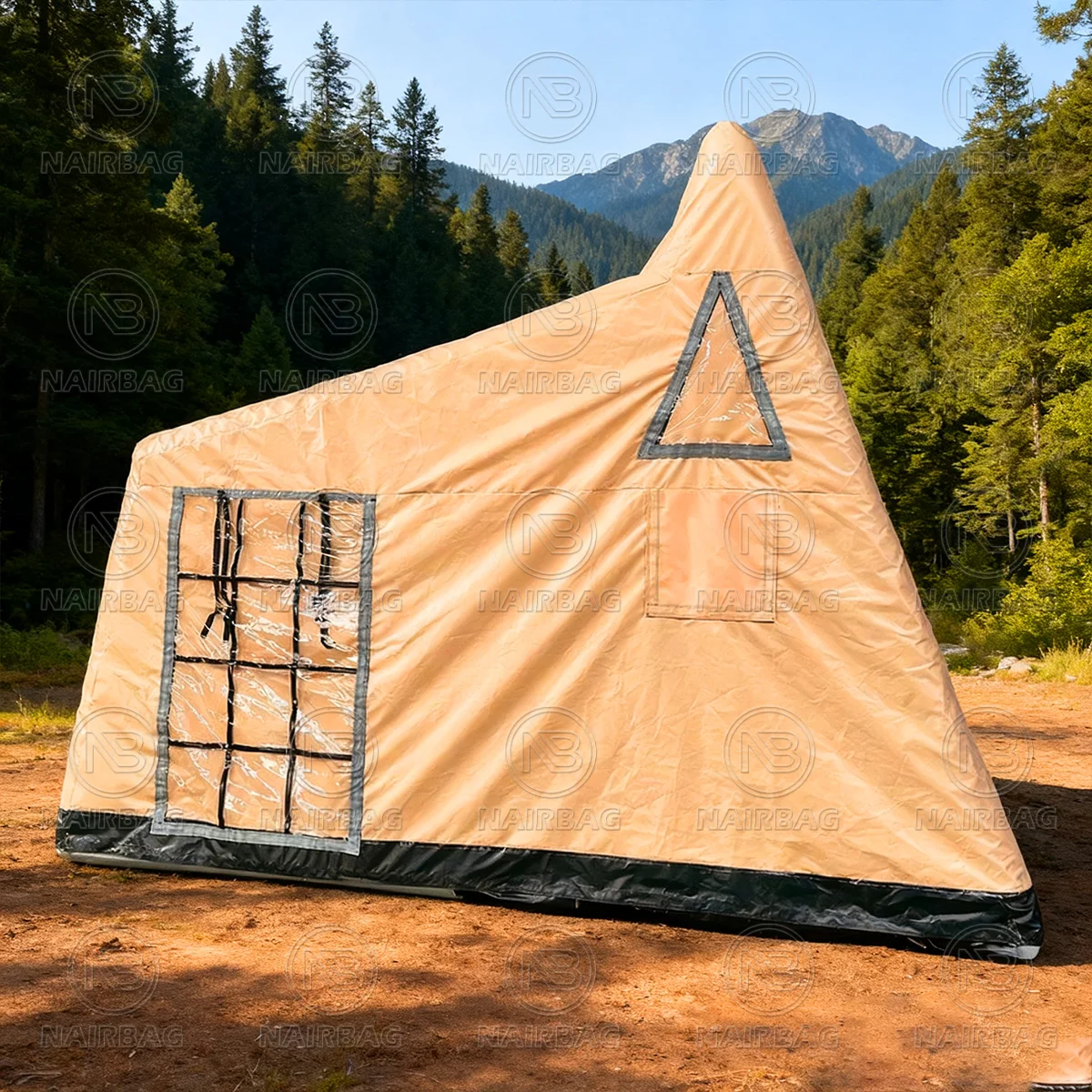 เต็นท์ตั้งแคมป์เป่าลมกลางแจ้ง สำหรับ 2-6 คน กันน้ำ ทำจาก PVC เต็นท์แกลมปิ้งแบบพองลม