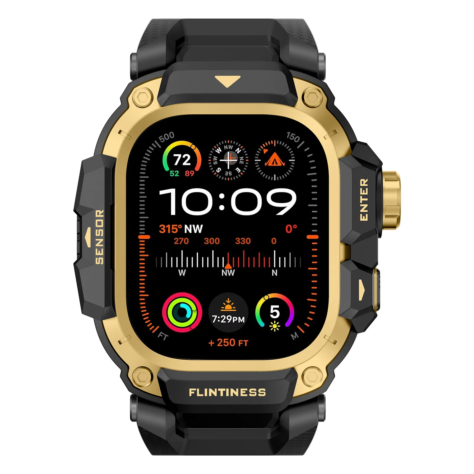 Taktisches Armband für Apple Watch Ultra 4/3/2 49 mm, Silikonarmband + Metall-Schutzhülle, Smartwatch-Zubehör, Armband für die iWatch-Serie. – Detail 9