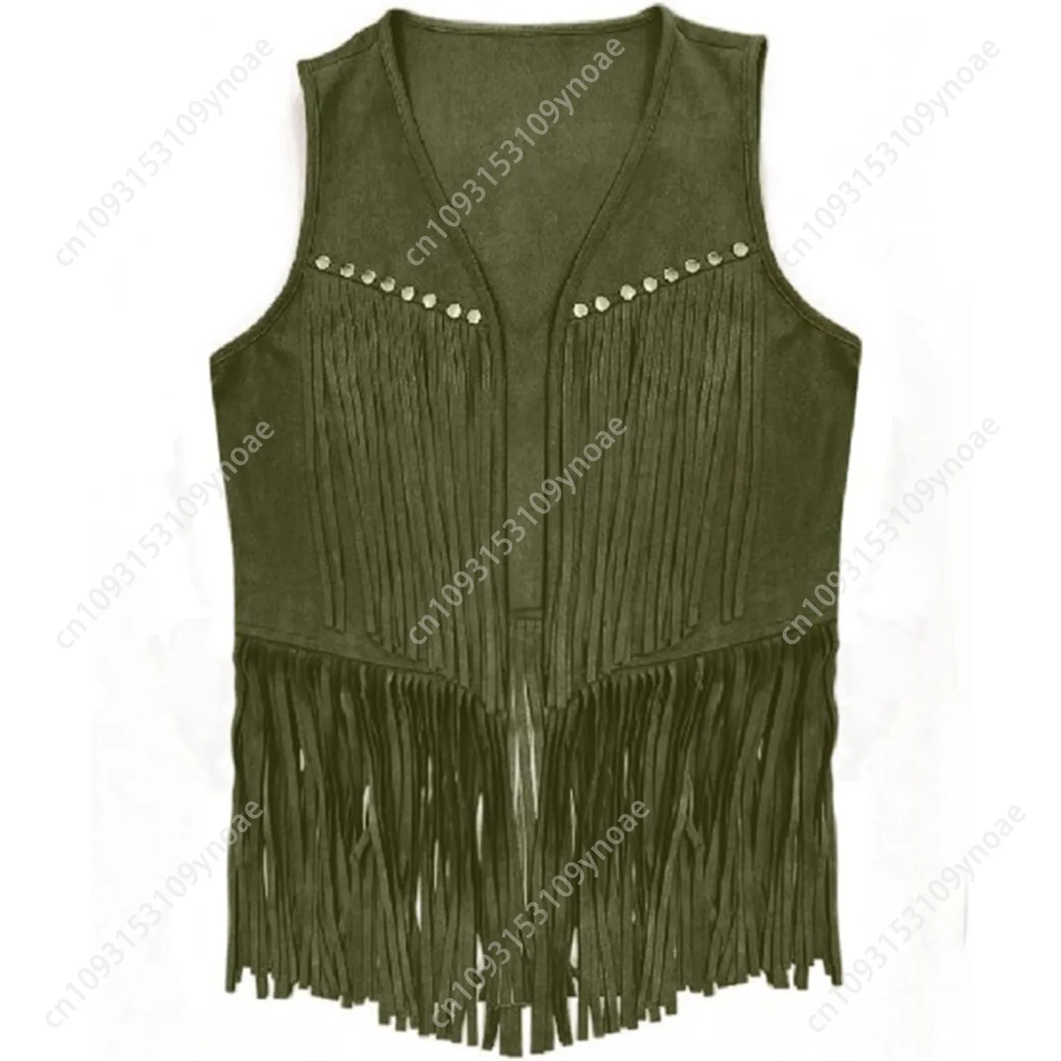 Vintage Western Fringe Vest Cowboy Cowgirl Clothes Women 70s Hippie Vests Tassel Country Concert Tassel Tops Retro Shirts Coat