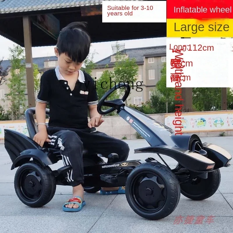 Tqh Children's Four-Wheel Go-Kart Pedal Toy Large Small Size Fitness Sports Stroller Boys and Girls Baby Bicycle Racing