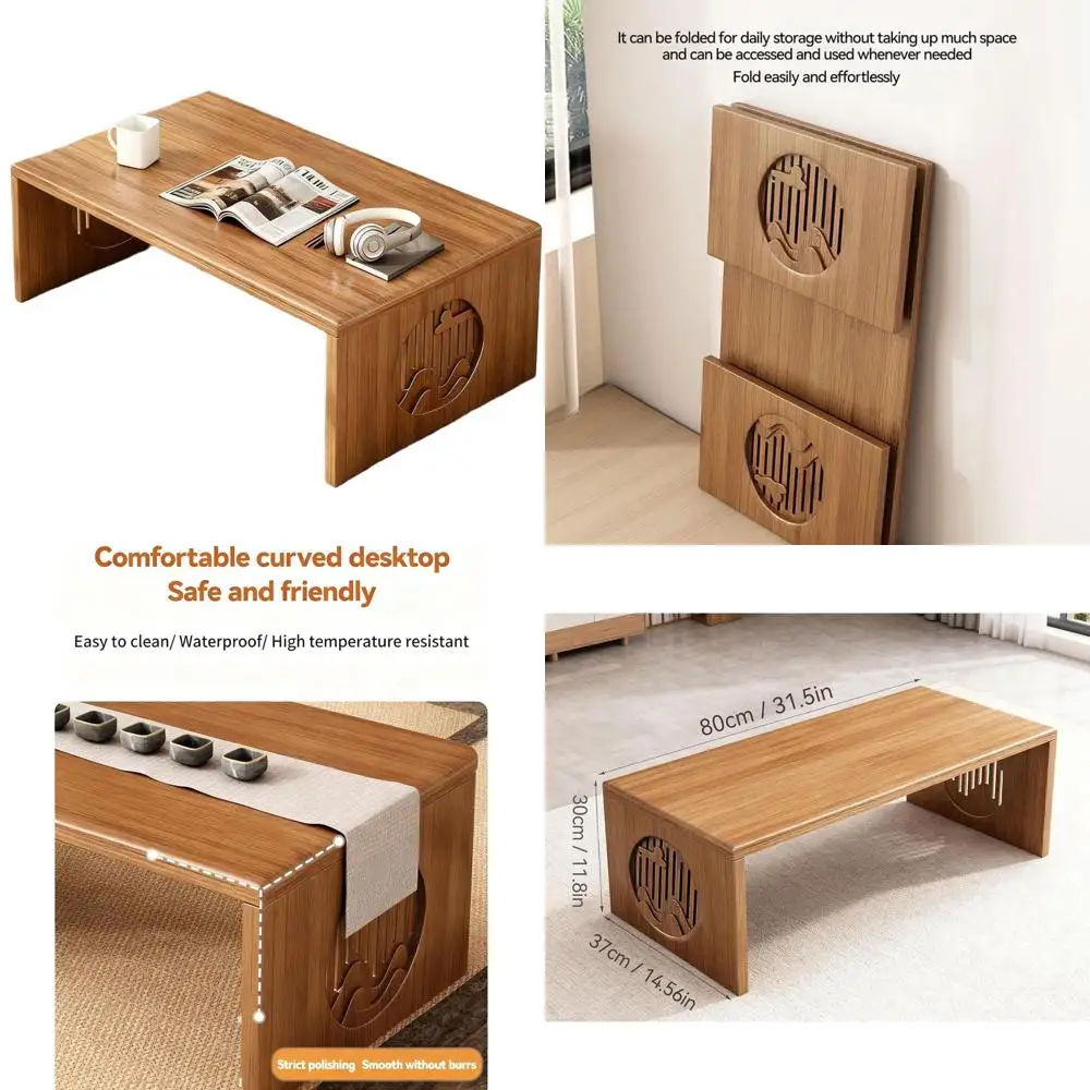 

Журнальный столик с низким сиденьем в японском стиле, напольный столик 31,5 для гостиных и чайных комнат, простая сборка, без