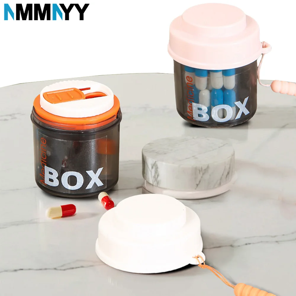 

1PCS Supplement Organizer with 4 Compartments Easy Open Pill Dispenser Monthly Medicine Vitamins Organizers Storage Pill Bottles