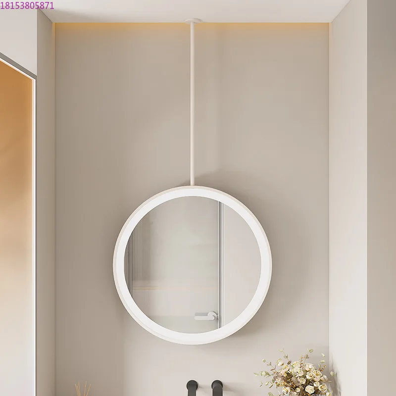 

Circular hotel B & B bathroom mirror toilet with lamp mirror hanging mirror
