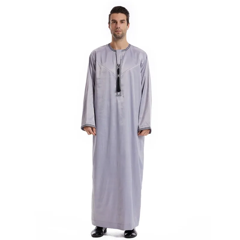 Abaya tradicional de Dubái saudita para hombres, vestido musulmán de Jubba Thobe Eid, Túnica árabe de Turquía, caftán, ropa islámica, Abayas de Oriente Medio