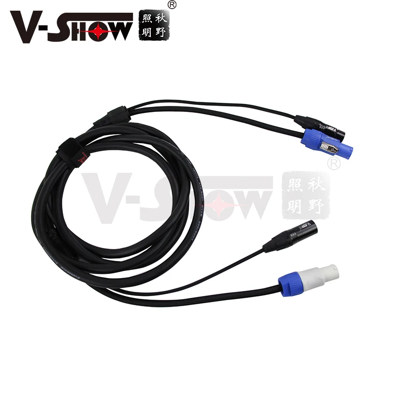 PD04 2in1 XLR female and male Powercon in and out Dmx cable xlr and Power Hybrid Cable