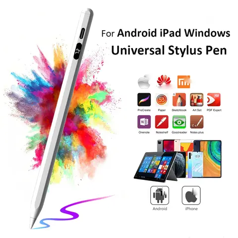 Universal Stylus Pen With Digital Power Display For Huawei Lenovo Samsung Phone Xiaomi For Tablet Mobile Phone Touch Pen