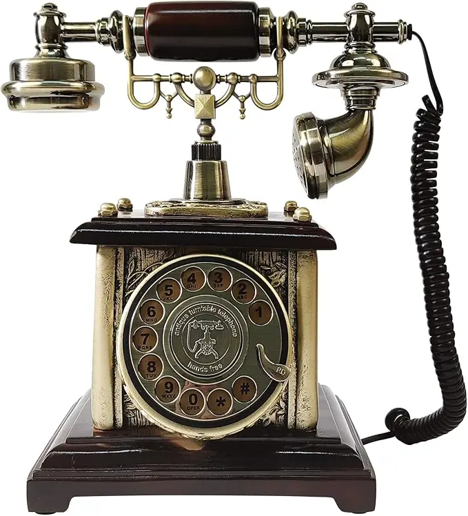 Elegant Classic European Antique Corded Telephone with Message Recording for Office Hotel Study-Old-Fashioned Landline