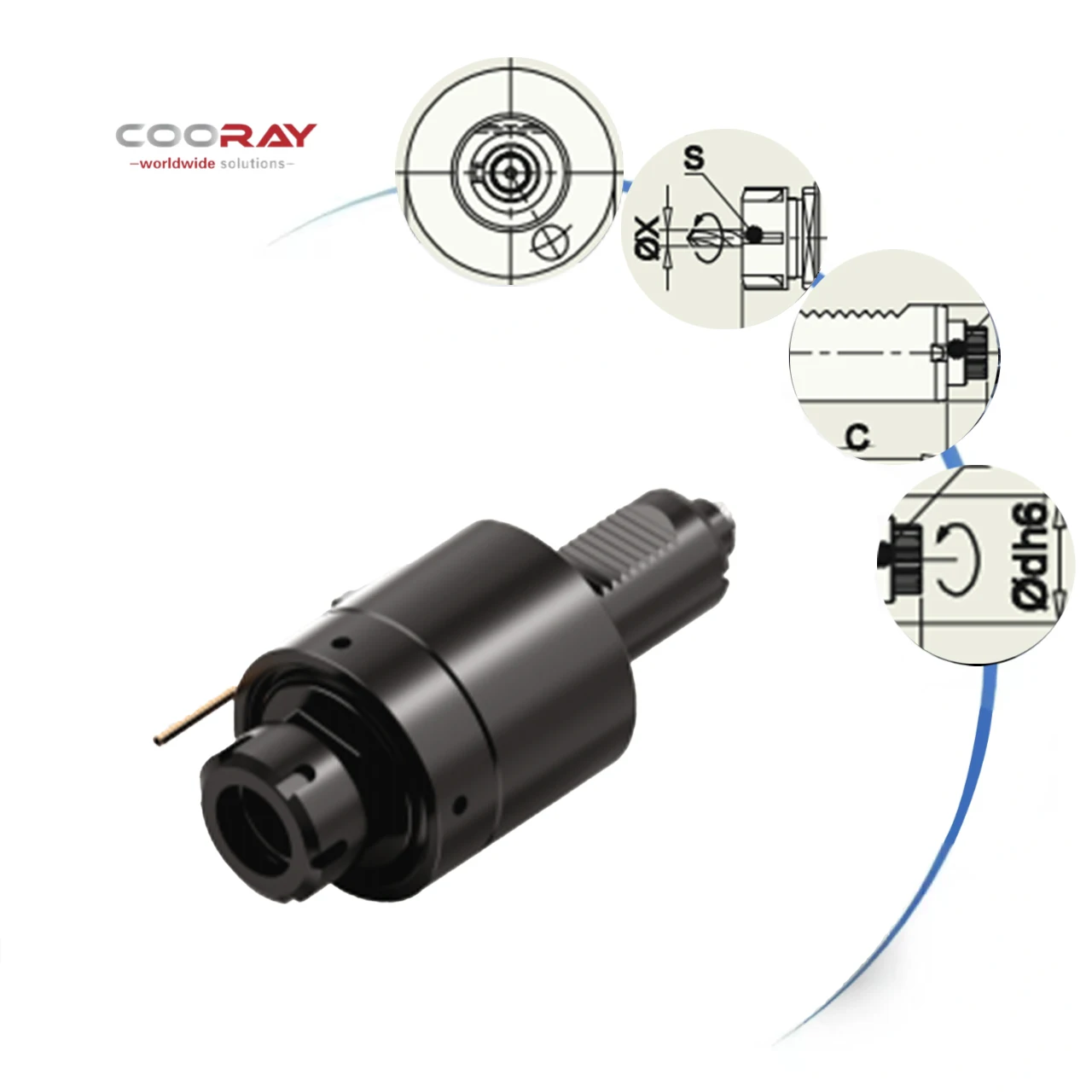 COORAY High Productivity Machine Tool Accessories AXIAL TOOL HEAD ROUND EXT NUT VDI Tool Holder From Guangdong