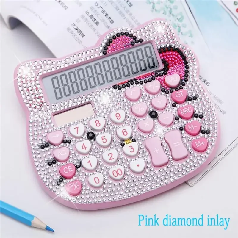 Kawaii Hello Kittys Anime Figure Solar Energy Calculator Diamond Student Accounting Creative Ideas Wholesale