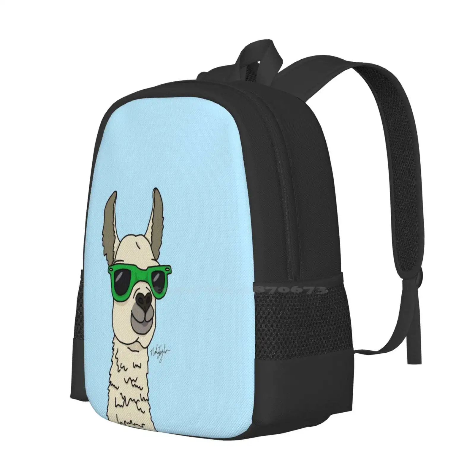 Cool Llama New Arrivals Unisex Bags Student Bag Backpack Llama Funny Meme Animals Wildlife