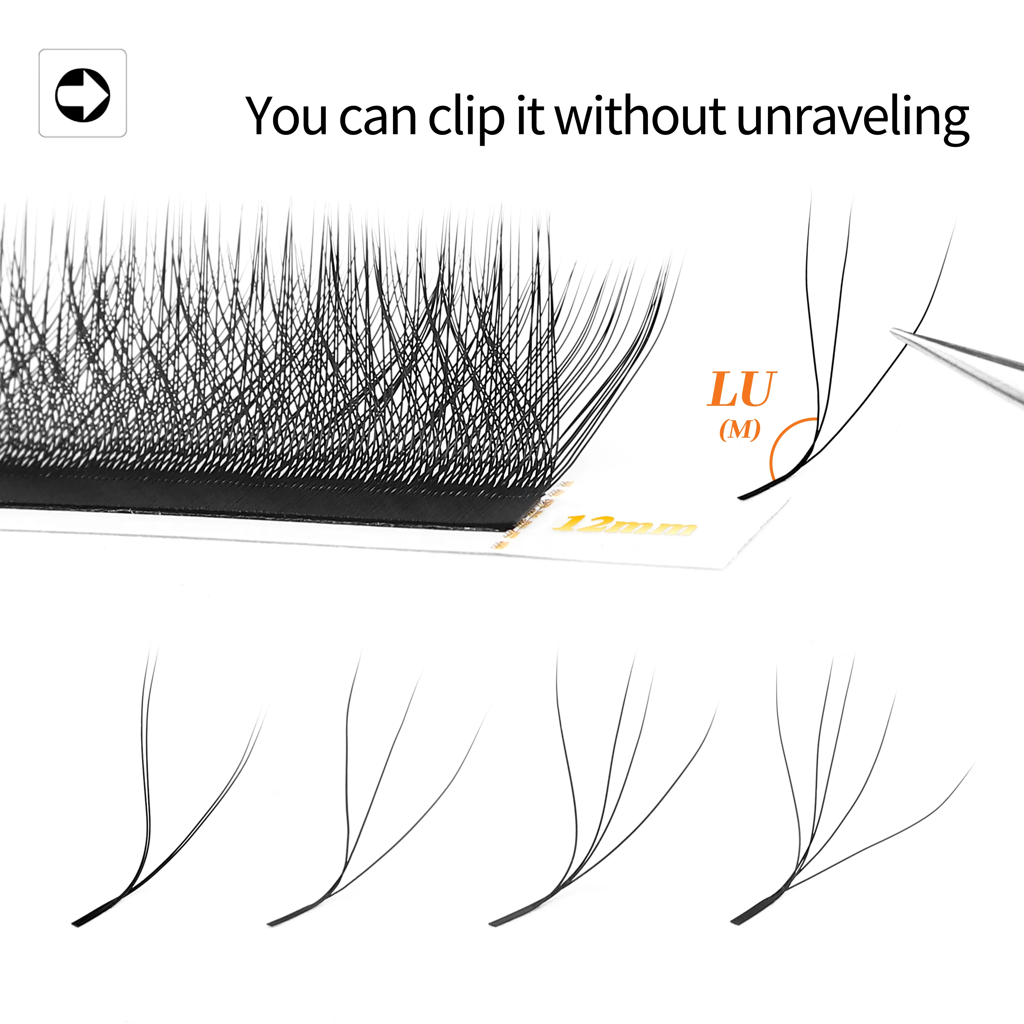XIUSUZAKI L/LU/M Curl YY 3D 4D 5D W Shape Eyelash Extension Hand Woven Soft Light Natural Lashes Premade Volume Fan Eyelashes