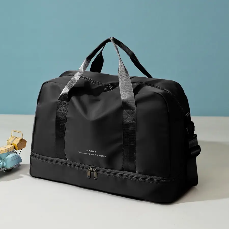 

Luggage Holiday Over Night Travel Duffel Bag Large Capacity Gym Sports Yoga Bag, Hospital Weekend Carry-On Handbag With Dry And Wet Separation,Casual Portable Shoulder Bag With Shoes Compartment For Business,Vacation,Outdoor, Skiing,Exercise Fitting,Labor