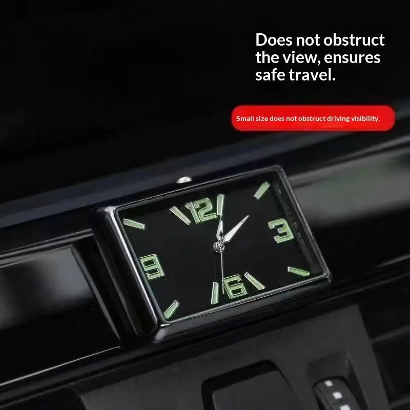 Quartz Square Car Clock for Air Conditioning Vents Enhances Vehicle Ambience