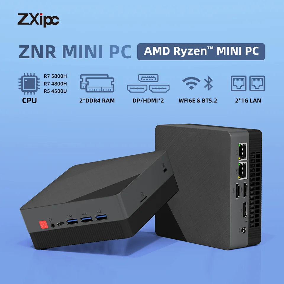 ZXIPC ZNR Pro Mini PC AMD Ryzen 7 5800H | Gaming Mini PC 16GB
