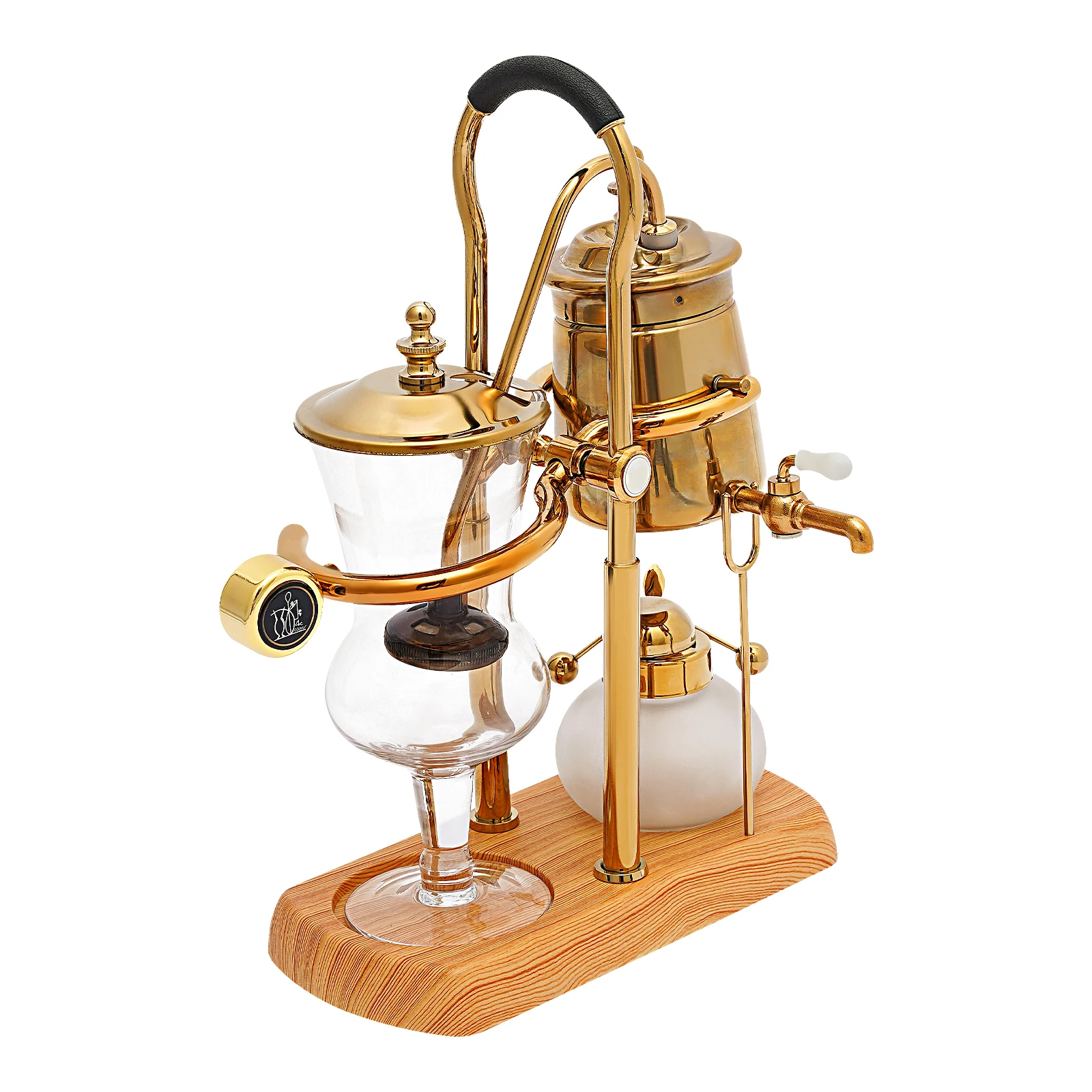 

Siphon Coffee Maker – Borosilicate Glass, Stainless Steel, Gold Color for Artistic Brewing at Home or Café