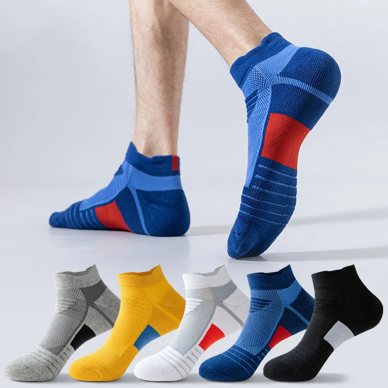 

Sports Socks Men Thickened Shock Absorbing Terry Sweat Absorbing Running Breathable Mesh Basketball Towel Socks