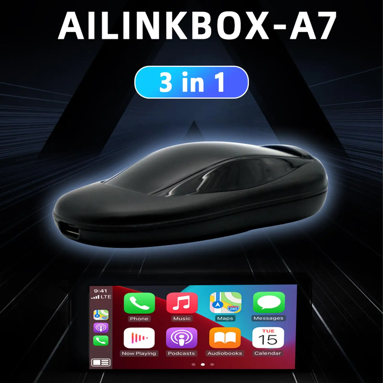 Plug And Play Ai Box 11 Car Play Adapter Wireless Mini Box All InBox For 464G LTE Play Store