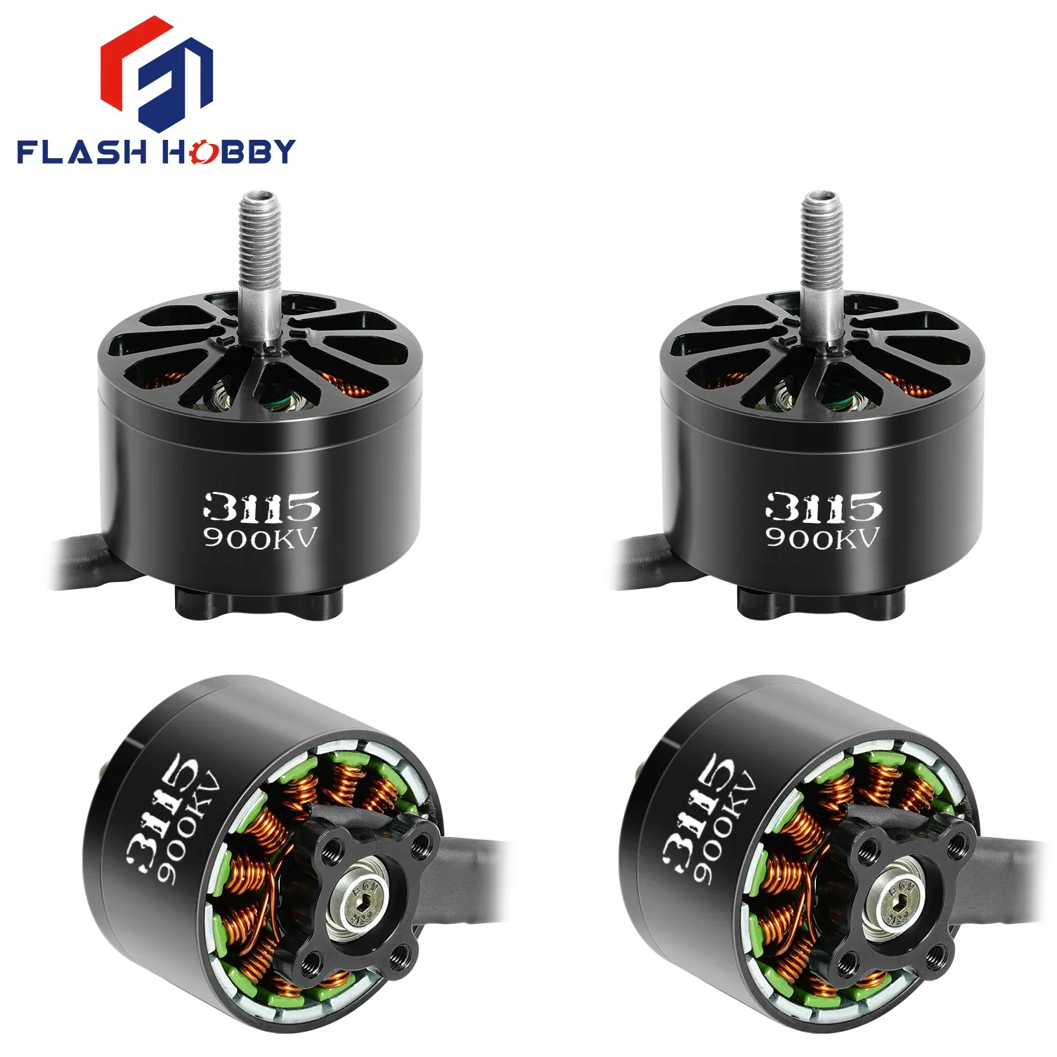 

FLASHHOBBY A3115 3115 900KV Brushless Motor 6S Lipo for RC FPV Freestyle 9inch 10inch Long Range Cinelifter Drone DIY parts