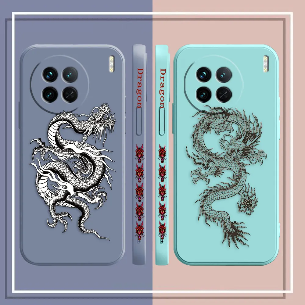 Chinese Dragon Pen Drawing Phone Case For VIVO X50 X60 X70 X80 X90 V21 V23E V23 V23E V25 V27 V29 4G 5G PRO PLUS Case Funda Shell