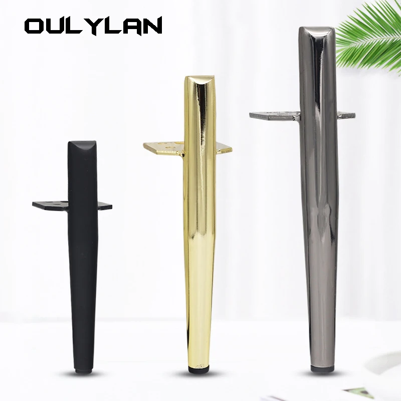 

OULYLAN New 4PCS Furniture Legs Metal Supporting Foot Table Feet Bed Sofa Chair Legs Dresser Bathroom Cabinet Replacement Feet