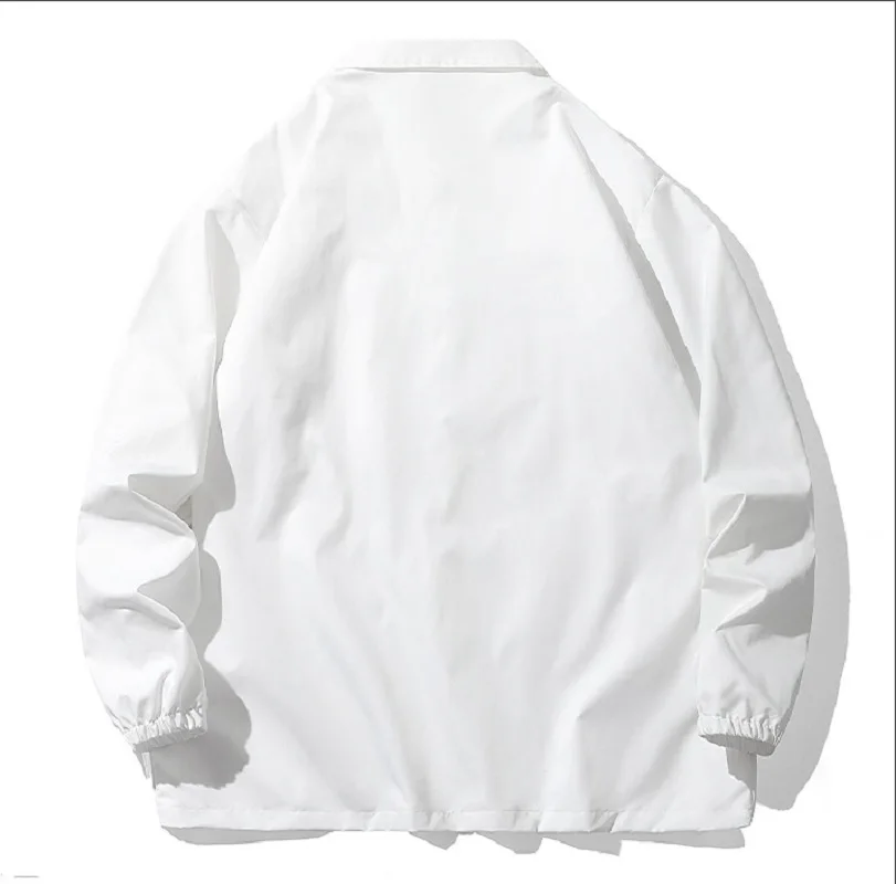 2023 Spring Autumn Long-Sleeved Shirt Coat Men\'s Casual Solid Color Trend Loose Fashion Brand Male Thin Comfortable Jacket White