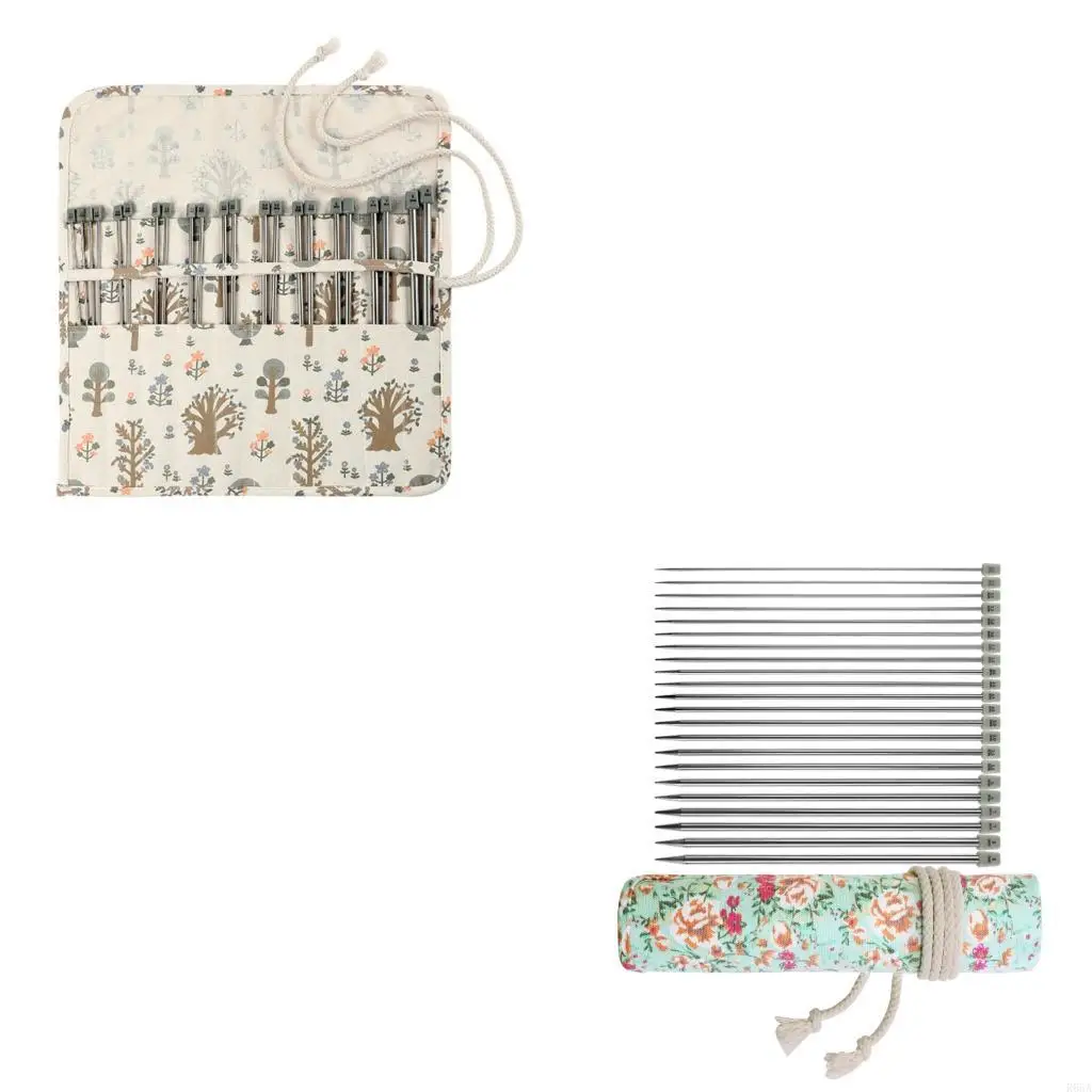 

R66A 11Pair of Single Pointed Head Knitting Needle Stainless Steel Single Pointed Knitting Needle for Knitting Hobbyist