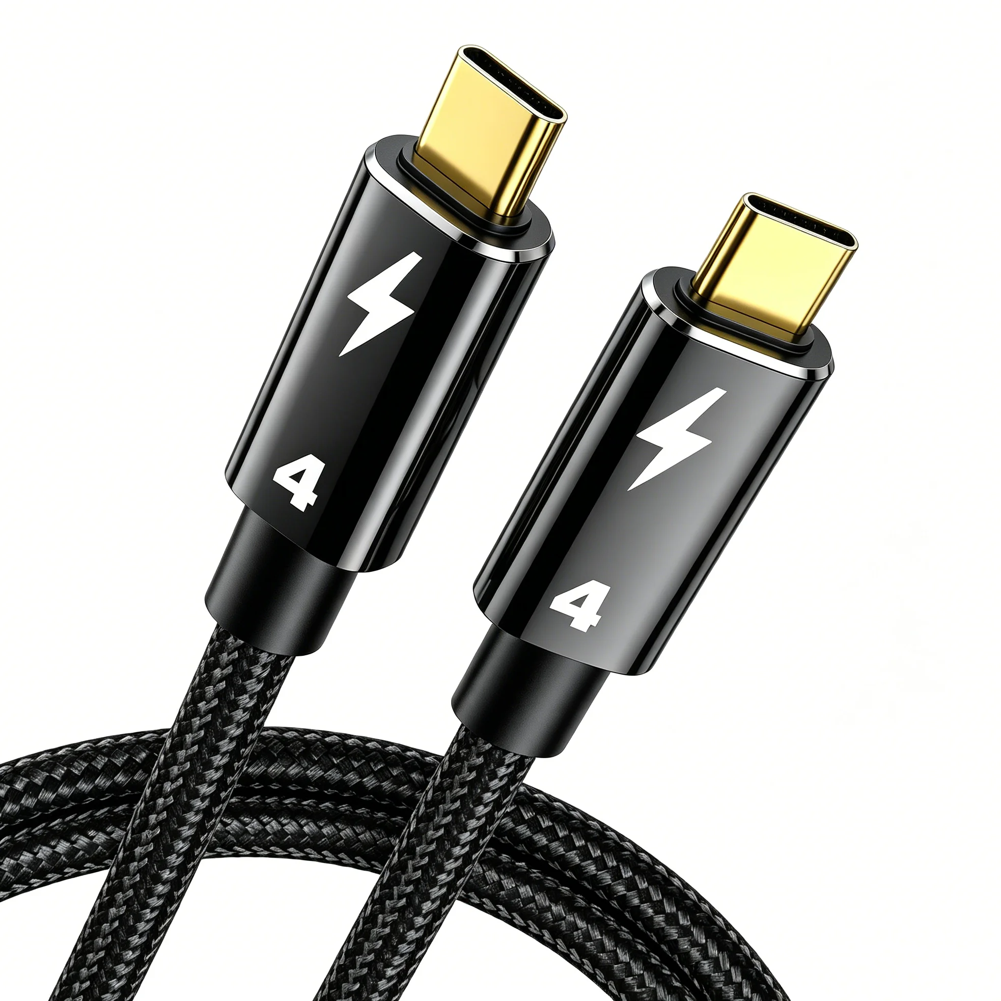 Certified Thunderbolt 4 Cable 0.5m, 100W PD, 8K 60Hz Display, 40Gbps Data High Speed Compatible with USB4 Thunderbolt 3 Laptops