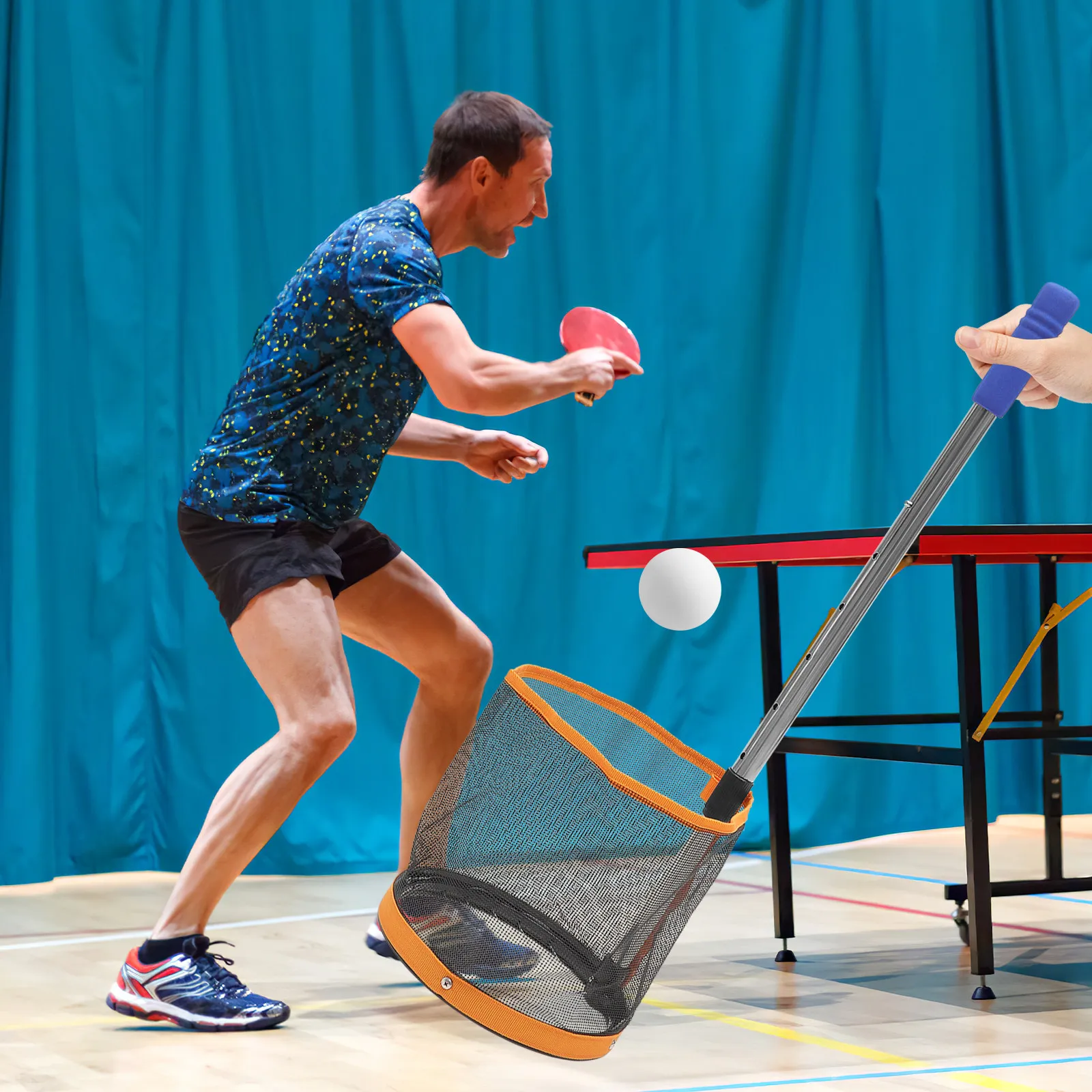premium-table-tennis-ball-picker-long-reach-telescopic-grip-wear-resistant-rod-large-capacity-pick-up-net-bag-efficient-time
